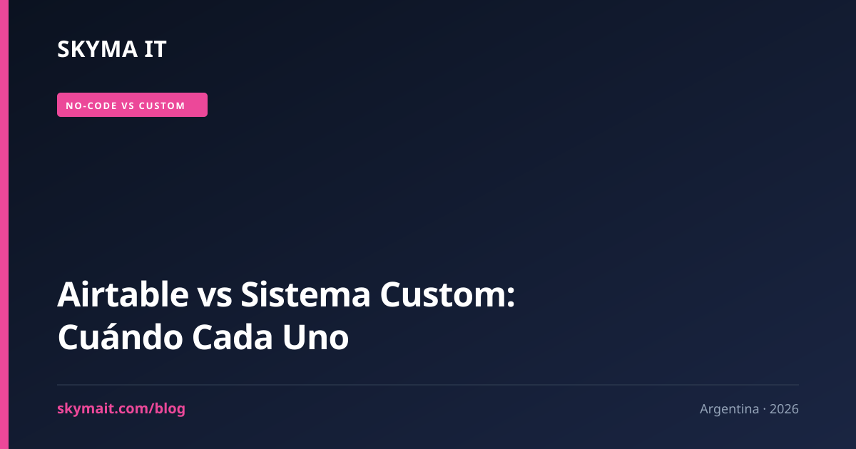 Airtable vs Sistema Custom: Cuándo Cada Uno