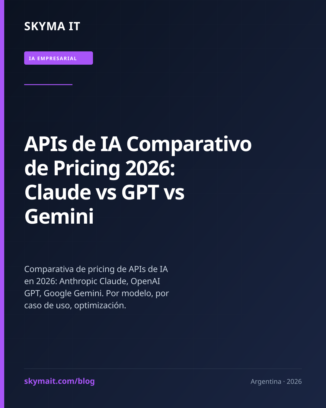 APIs de IA Comparativo de Pricing 2026: Claude vs GPT vs Gemini