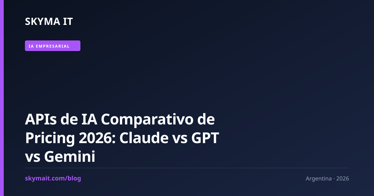 APIs de IA Comparativo de Pricing 2026: Claude vs GPT vs Gemini