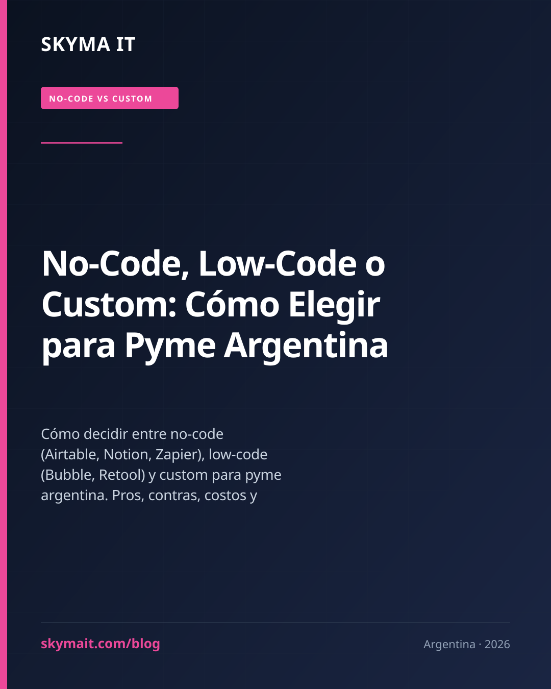 No-Code, Low-Code o Custom: Cómo Elegir para Pyme Argentina