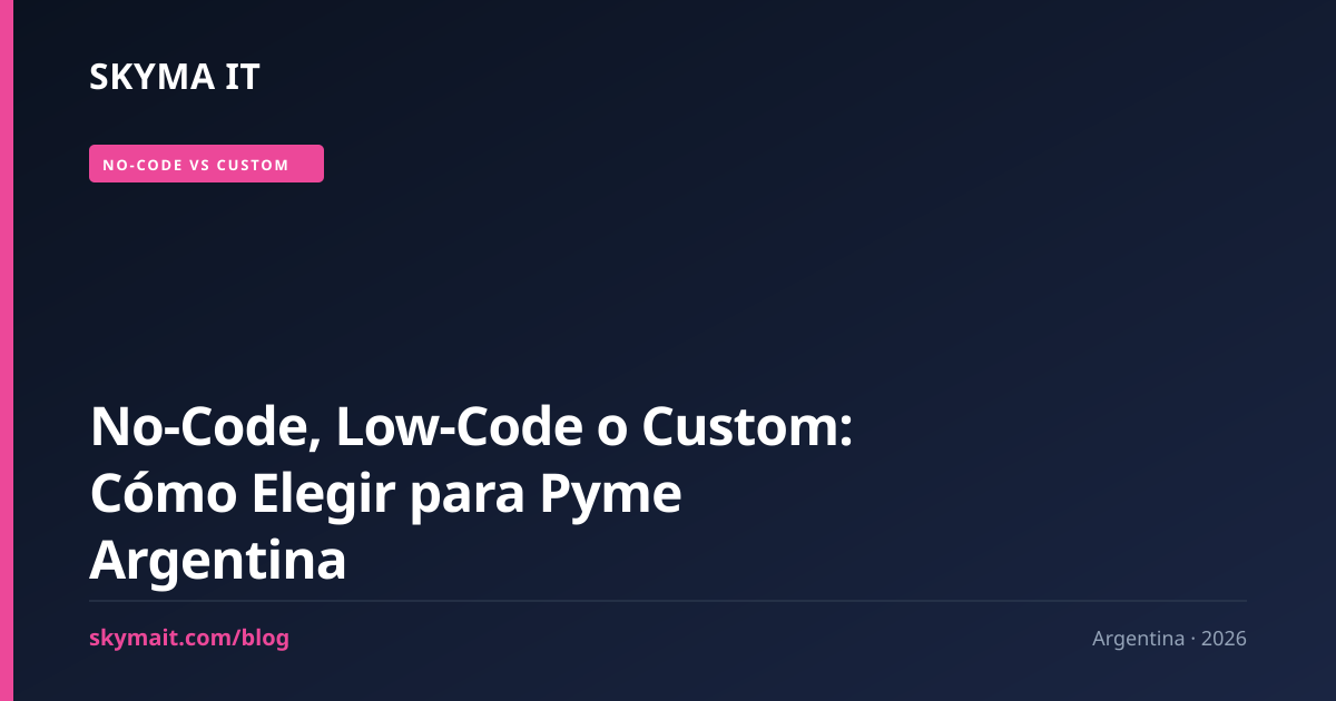No-Code, Low-Code o Custom: Cómo Elegir para Pyme Argentina